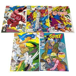 X-Force Marvel Comics Lot 3-7 Run 1991-92 Deadpool Appearances VF+ Modern Age